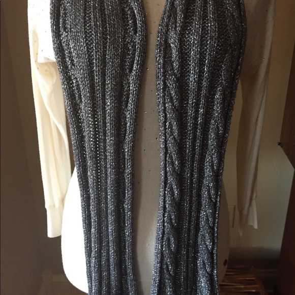 REDUCED J Crew Silver Knit Scarf w/metallic thread - Picture 6 of 6