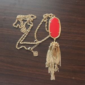 Kendra Scott Rayne necklace in bright red