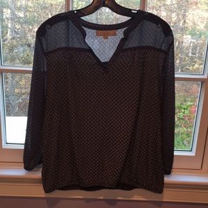 LOFT  blue-grey printed blouse, size LP