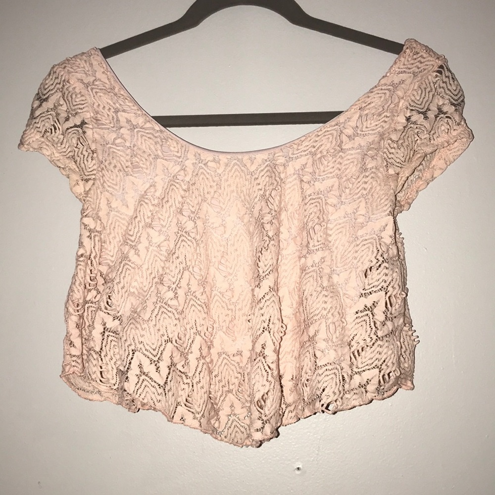 Light pink lace crop too XS