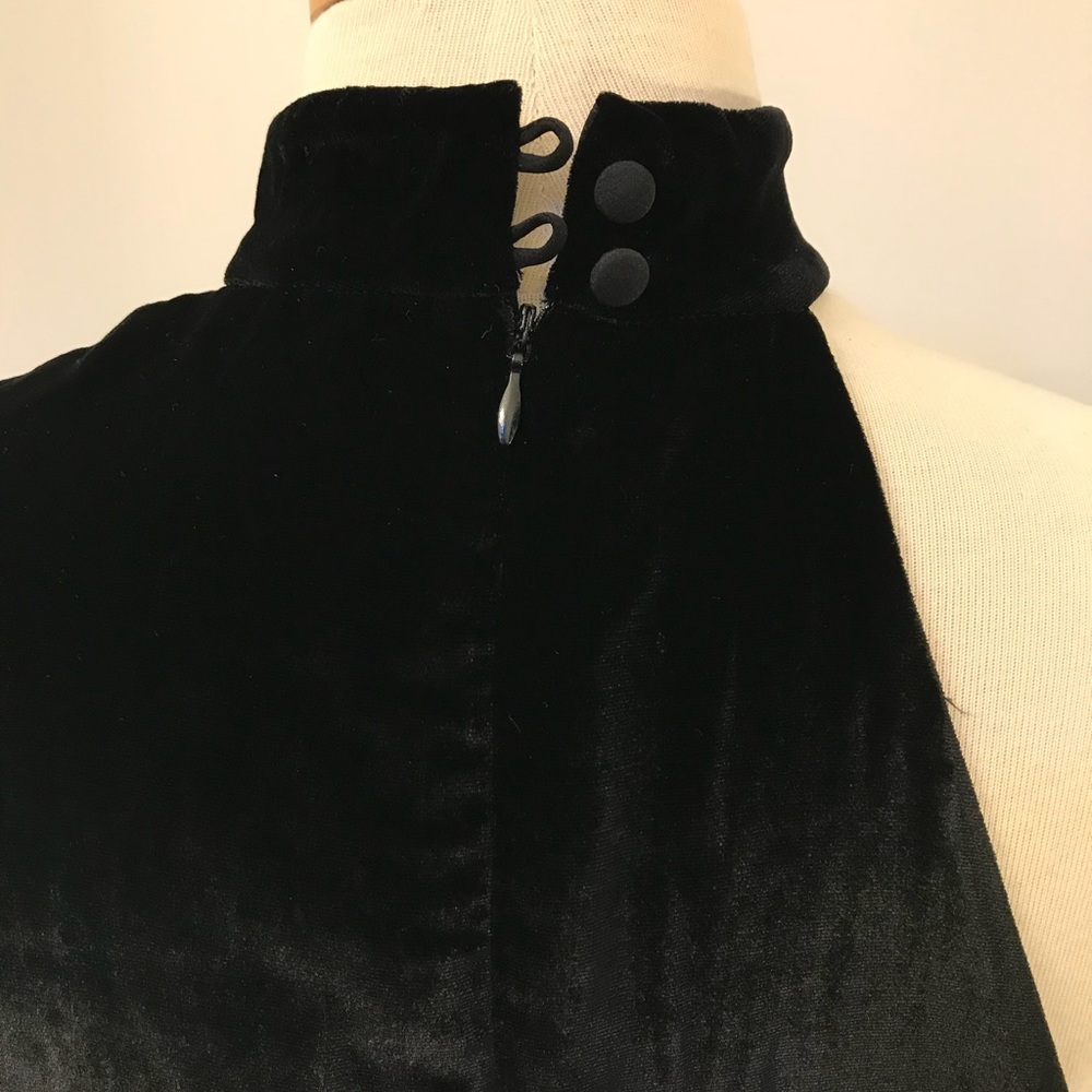 NWOT Parker Black Velvet And Lace Asymmetric Dress - Picture 5 of 6