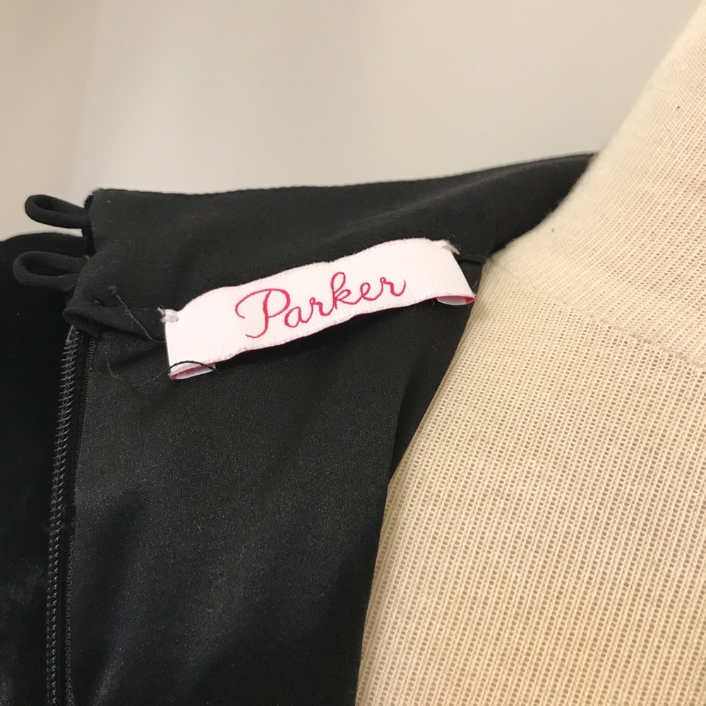 NWOT Parker Black Velvet And Lace Asymmetric Dress - Picture 6 of 6