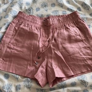 J crew rose pink linen shorts
