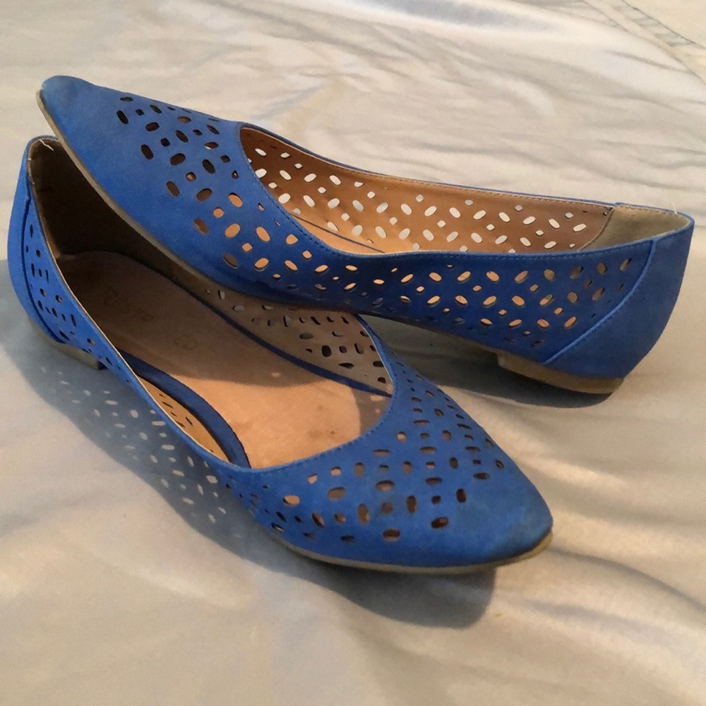 SOLD — Restricted Blue Suede Flats