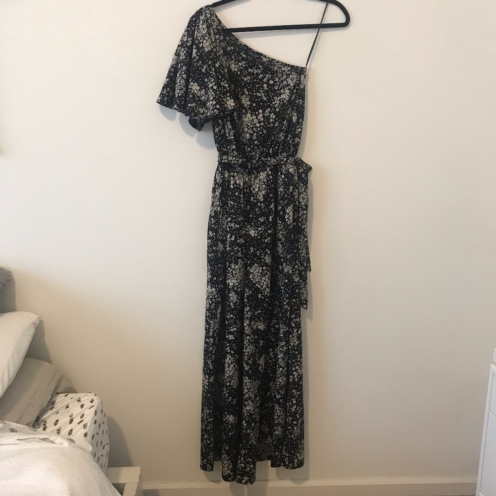 Topshop floral one shoulder jumpsuit