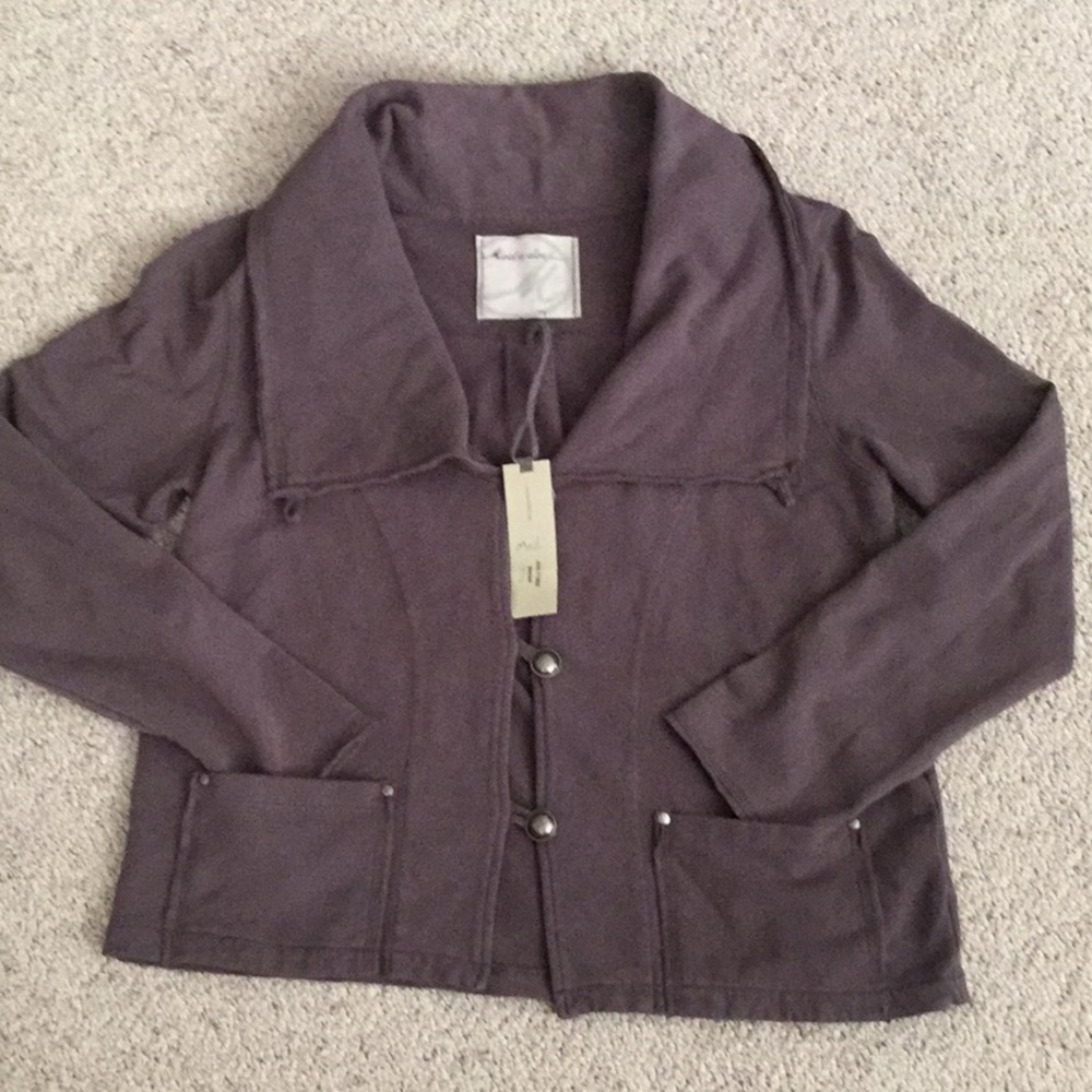 NWT gray button front jacket