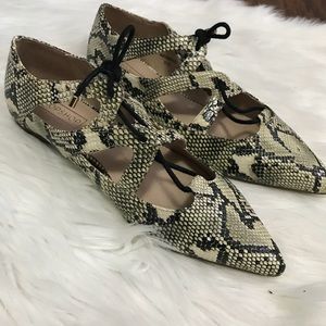 Topshop Snake print pointed flats