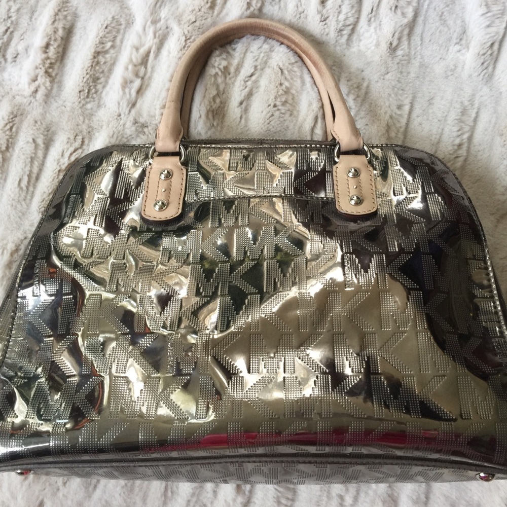 Authentic Michael Kors Metallic Silver Bag