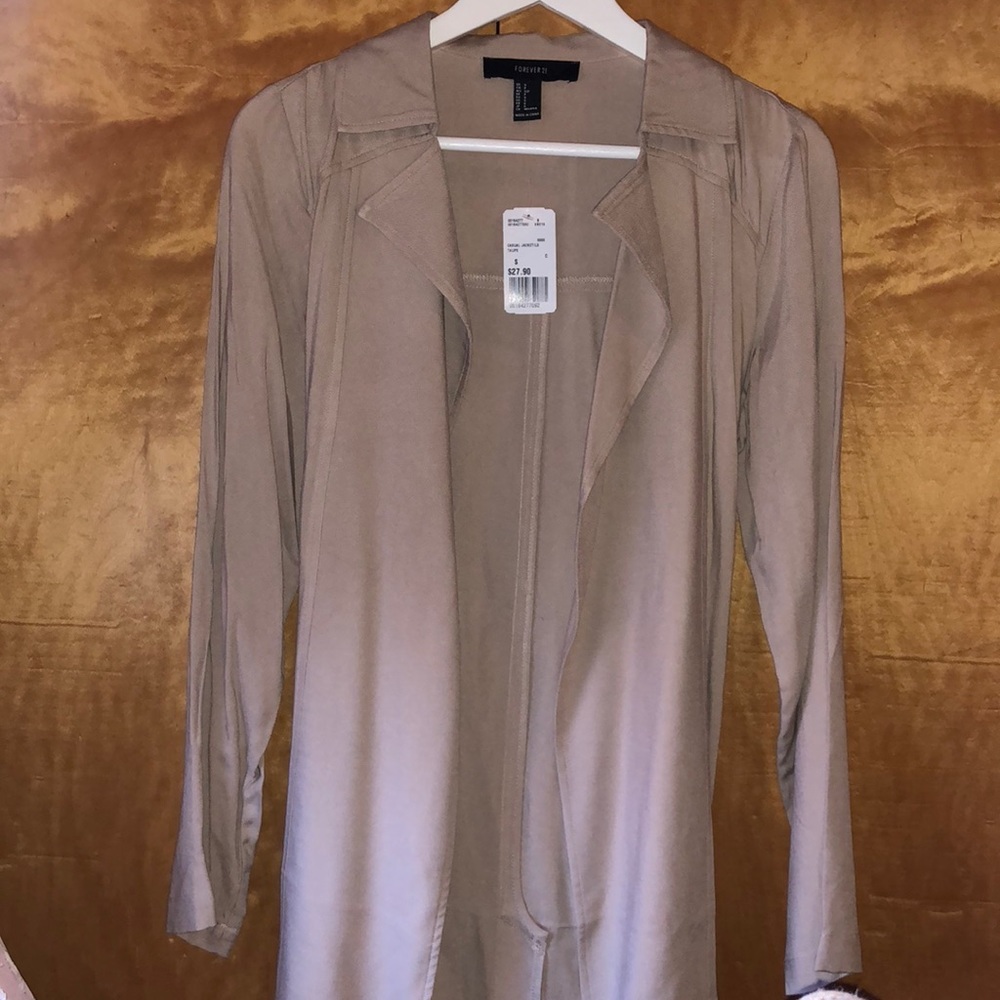 Beige thin trench coat