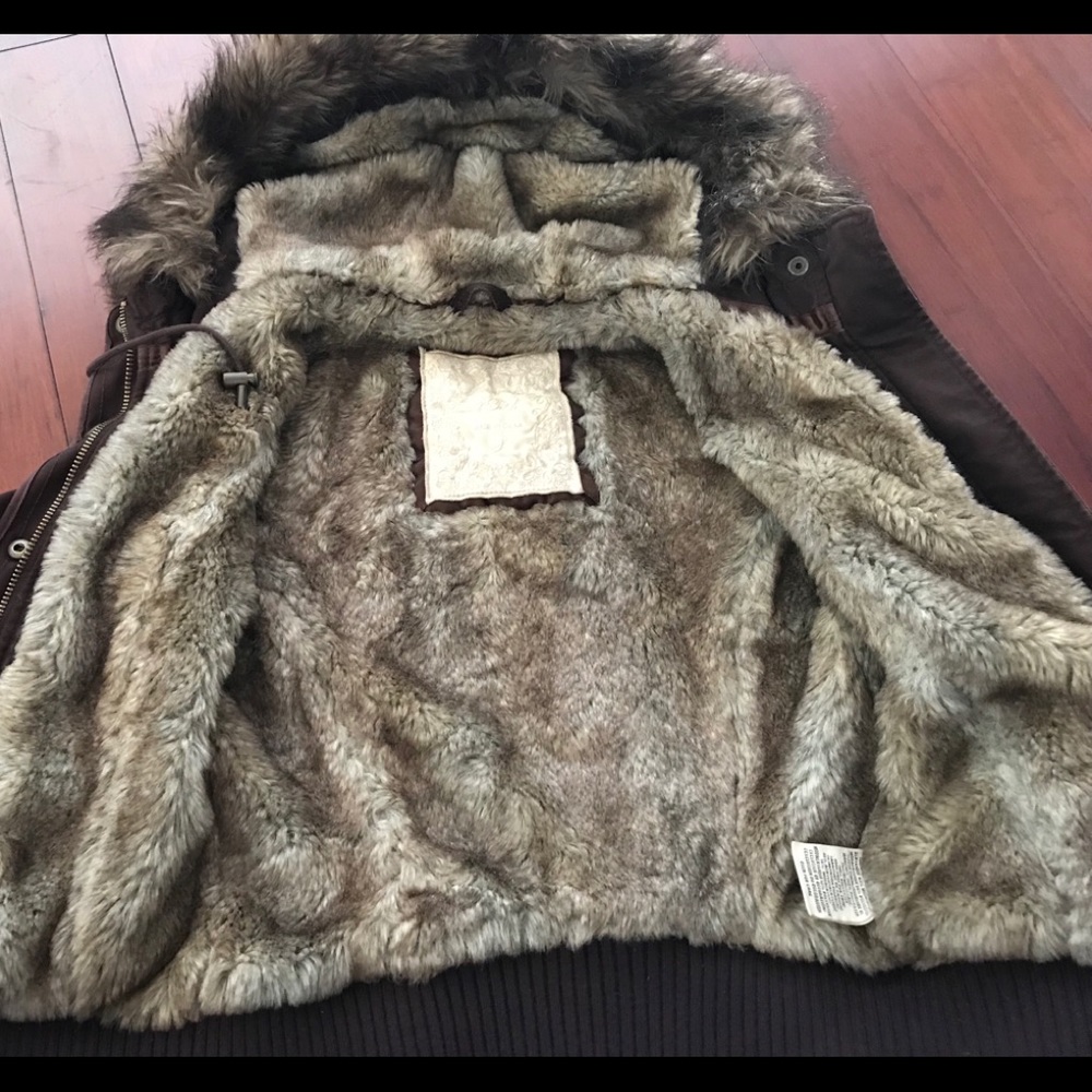 **sold**Abercrombie&fitch fur lined jacket