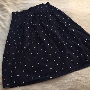 J.crew long polka dot skirt
