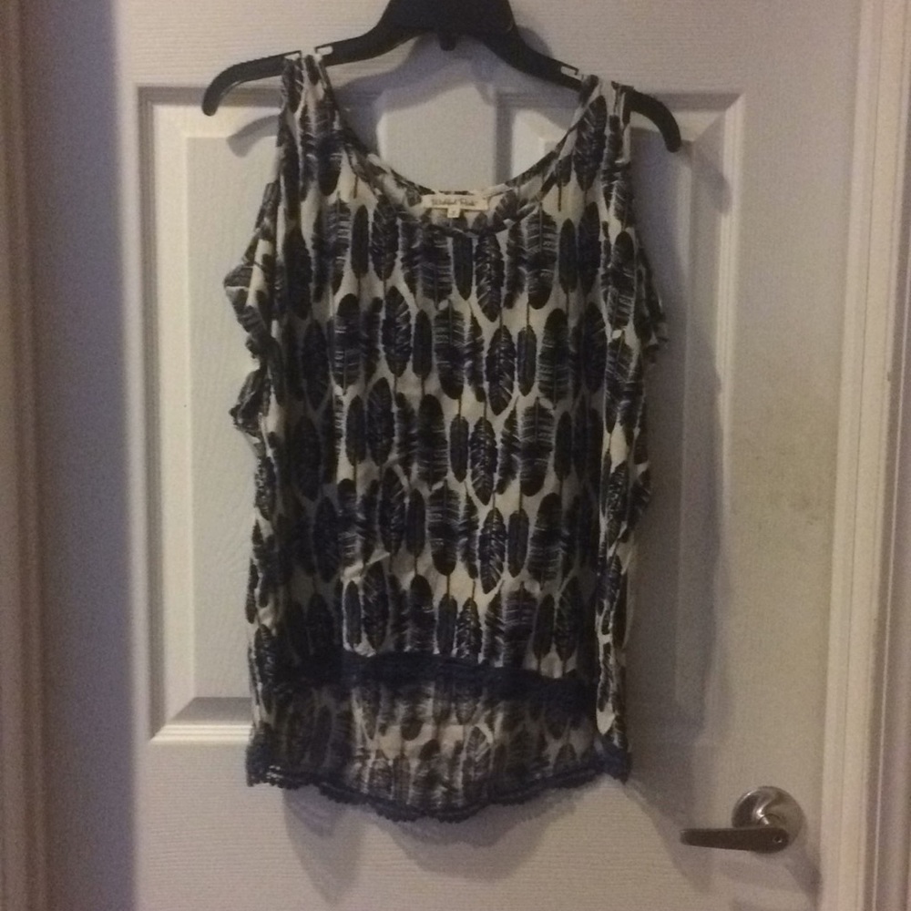 Blue Feather Top