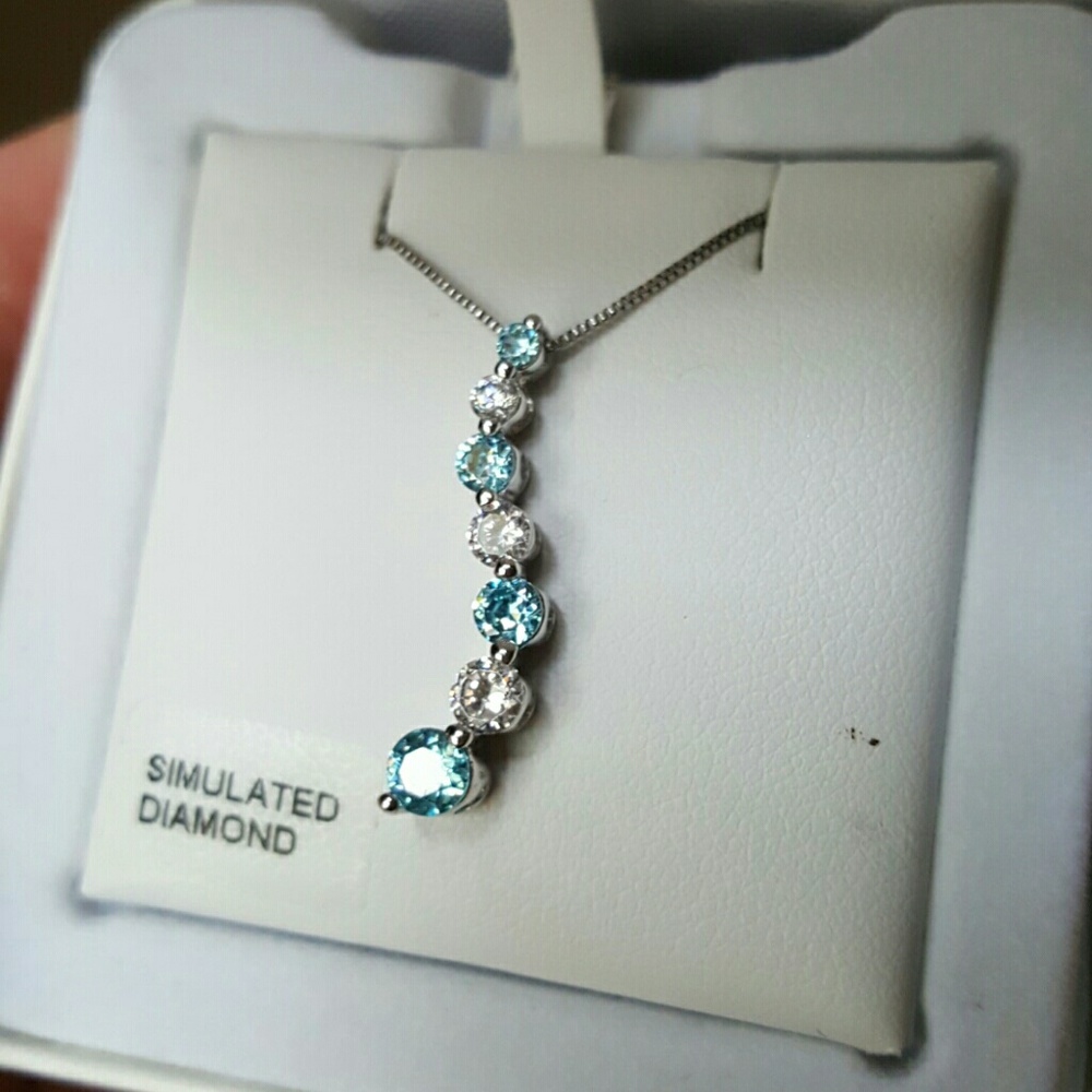 Aquamarine CZ Necklace