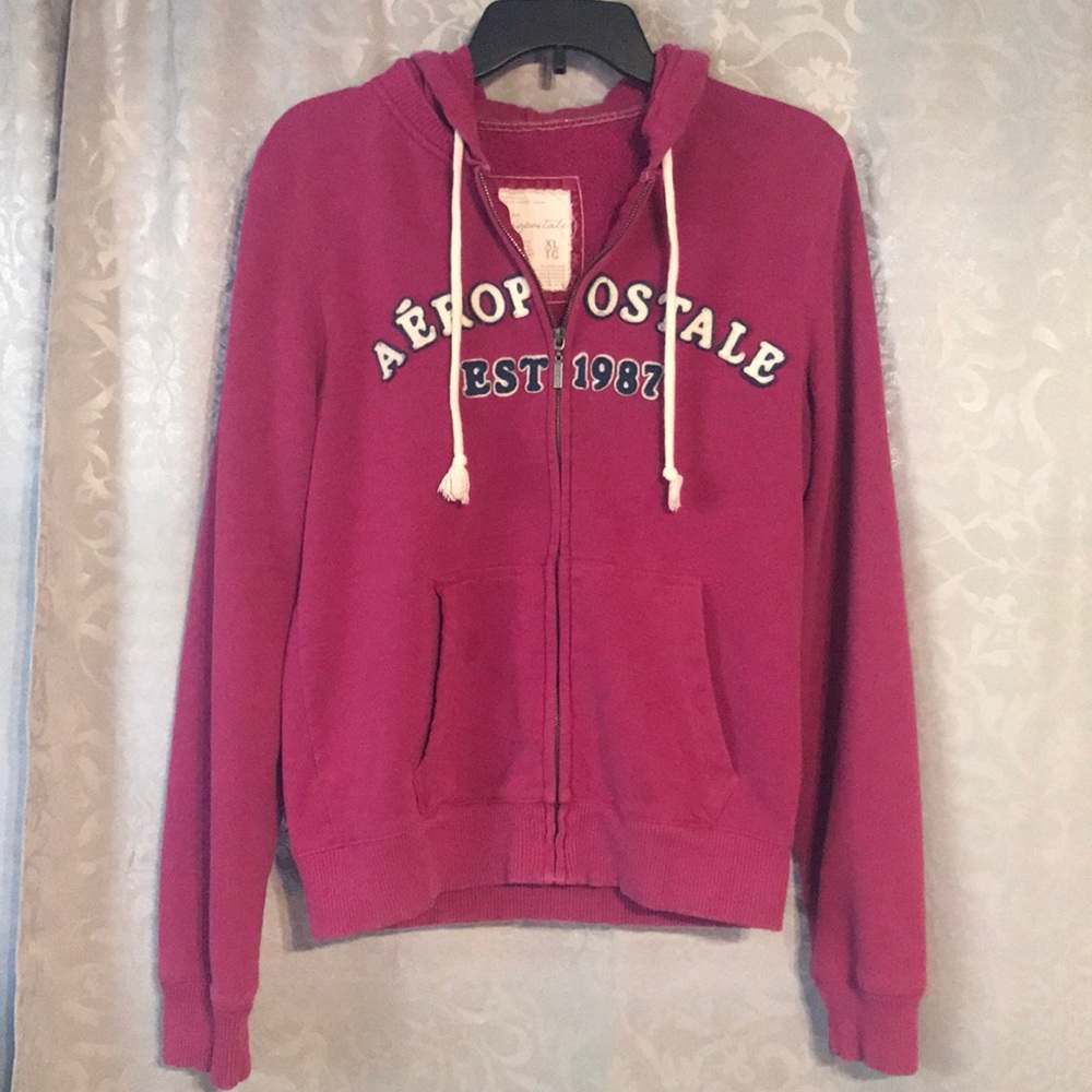 Aeropostale pink soft zip up hoodie XL