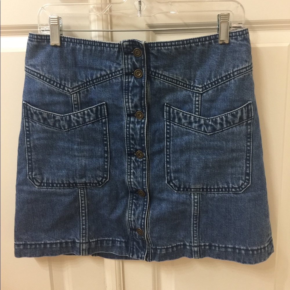 Free People Come a Little Closer denim skirt 6