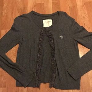 Abercrombie & Fitch Grey Cardigan wRuffled Detail