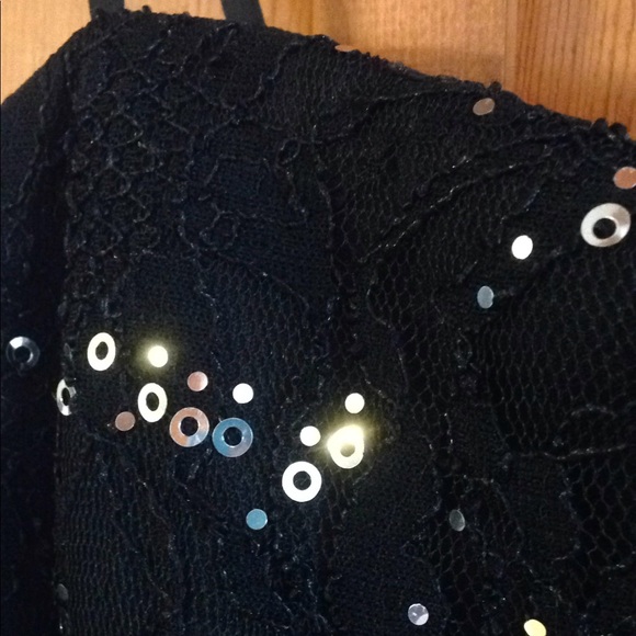 Black & Silver Spaghetti Strap Gown - Picture 5 of 6