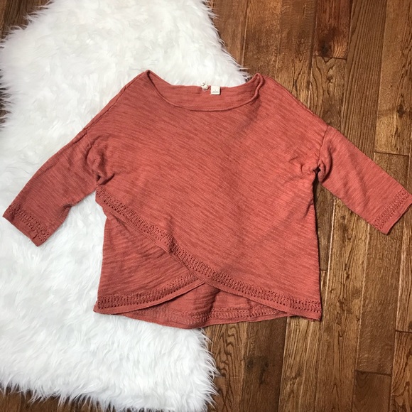 Anthropologie Tops - Anthropologie Moth Overlay Sweater Top