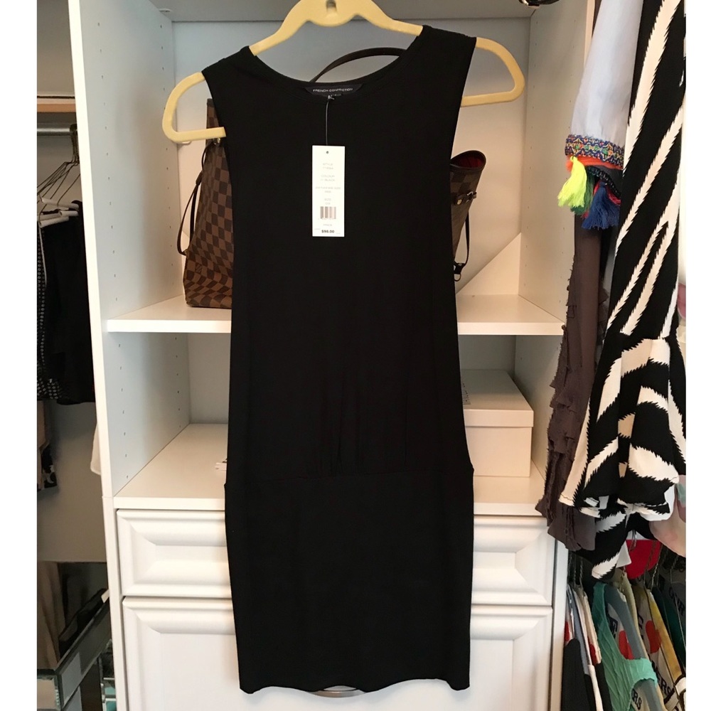 French Connection sexy slit little black dress