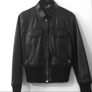 Express Leather Bomber Jacket