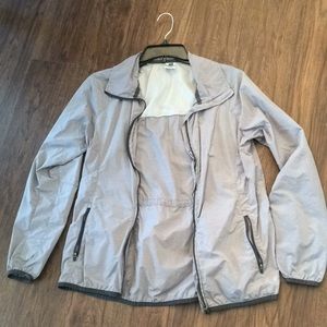 Grey rain jacket