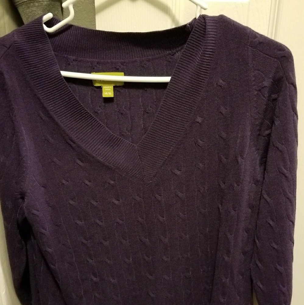 Purple 3/4 sleeve sweater 14-16
