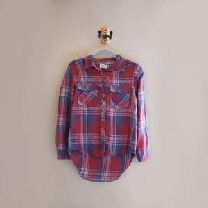 Pacsun LA Hearts Hi-Low Plaid Flannel