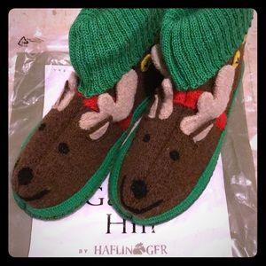 Boiled wool kids Christmas slippers 🎄
