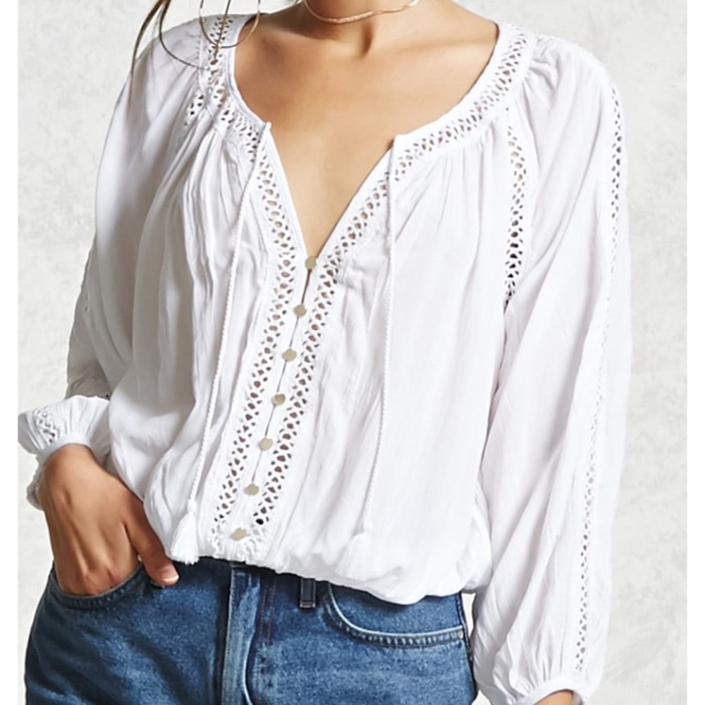 Tasseled peasant top forever 21