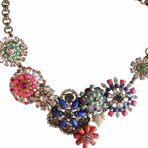 J. Crew Multicolored Flower lattice neckalce