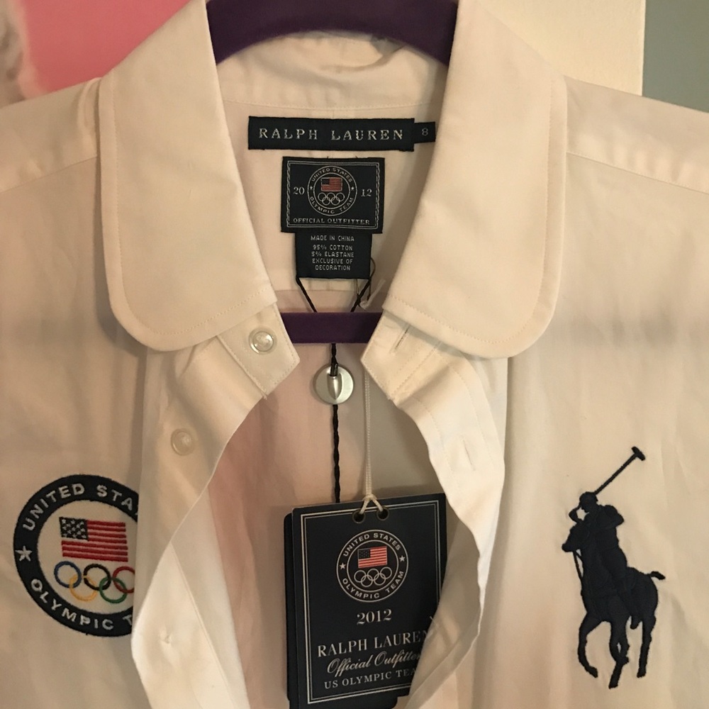 United States Olympic Ralph Lauren button shit