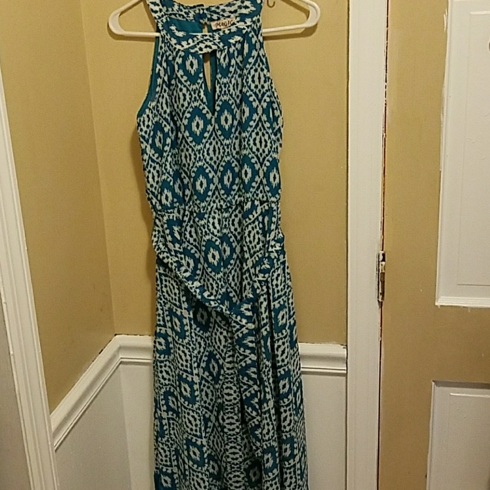 Teal Fringed Bottom dress
