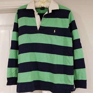 Ralph Lauren polo 3/4 sleeve striped collared shir