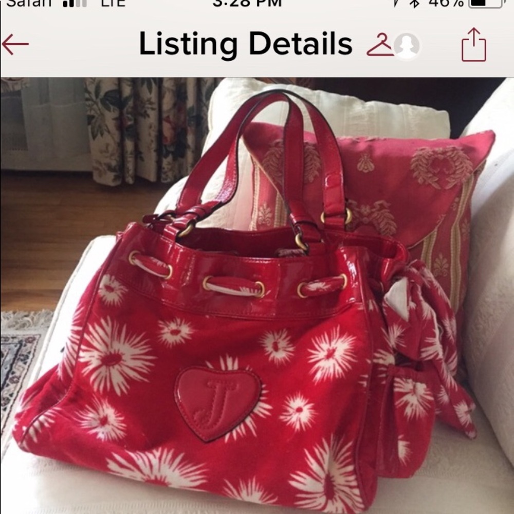 Juicy Couture Red Poinsettia satchel Handbag