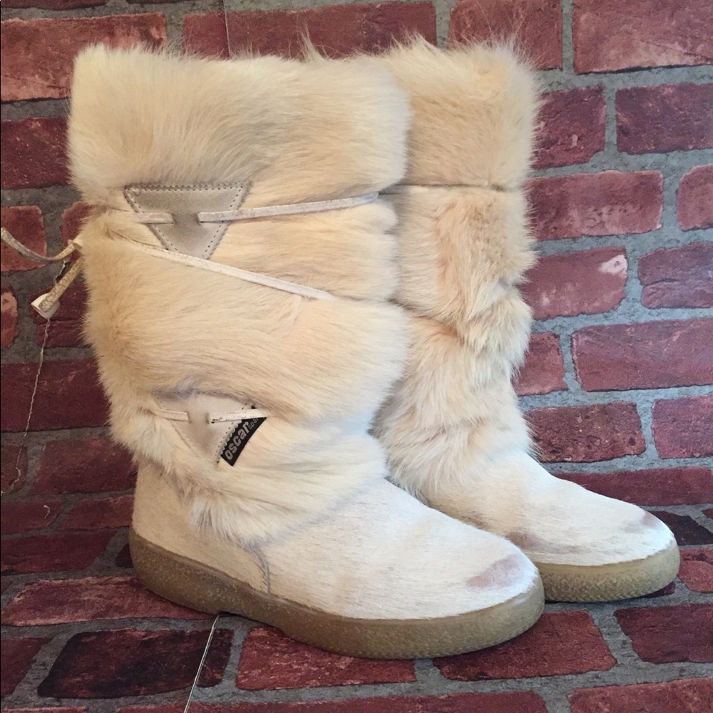 Oscar sport Women’s Apre ski boots white goat Sz 7