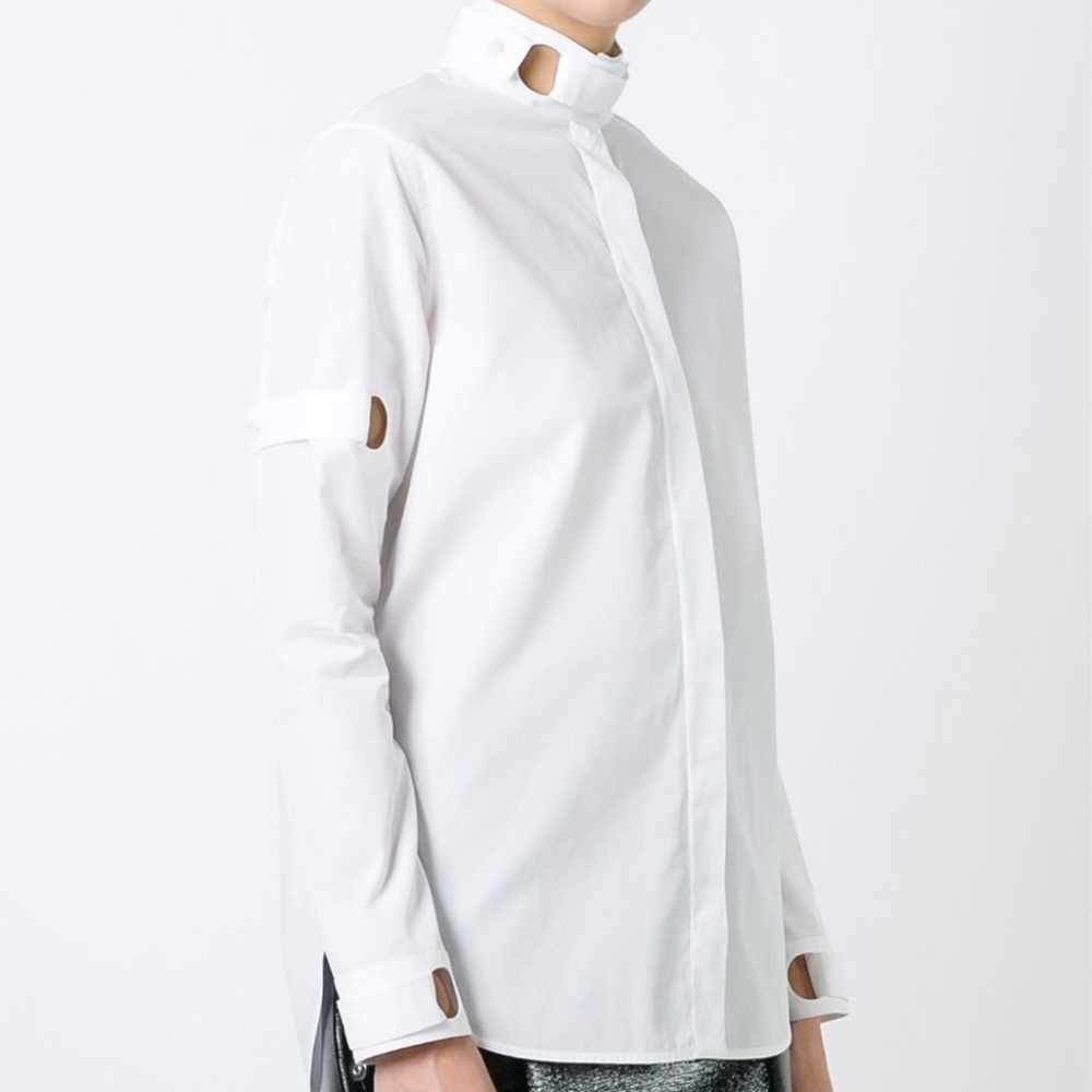 Courreges Banded White Shirt - Size 36 FR, New