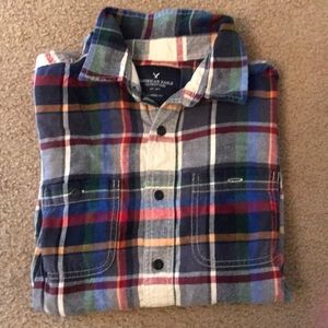 American Eagle Classic Fit Plaid Mens Shirt