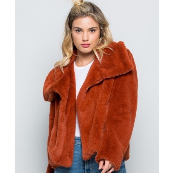 rust fur jacket