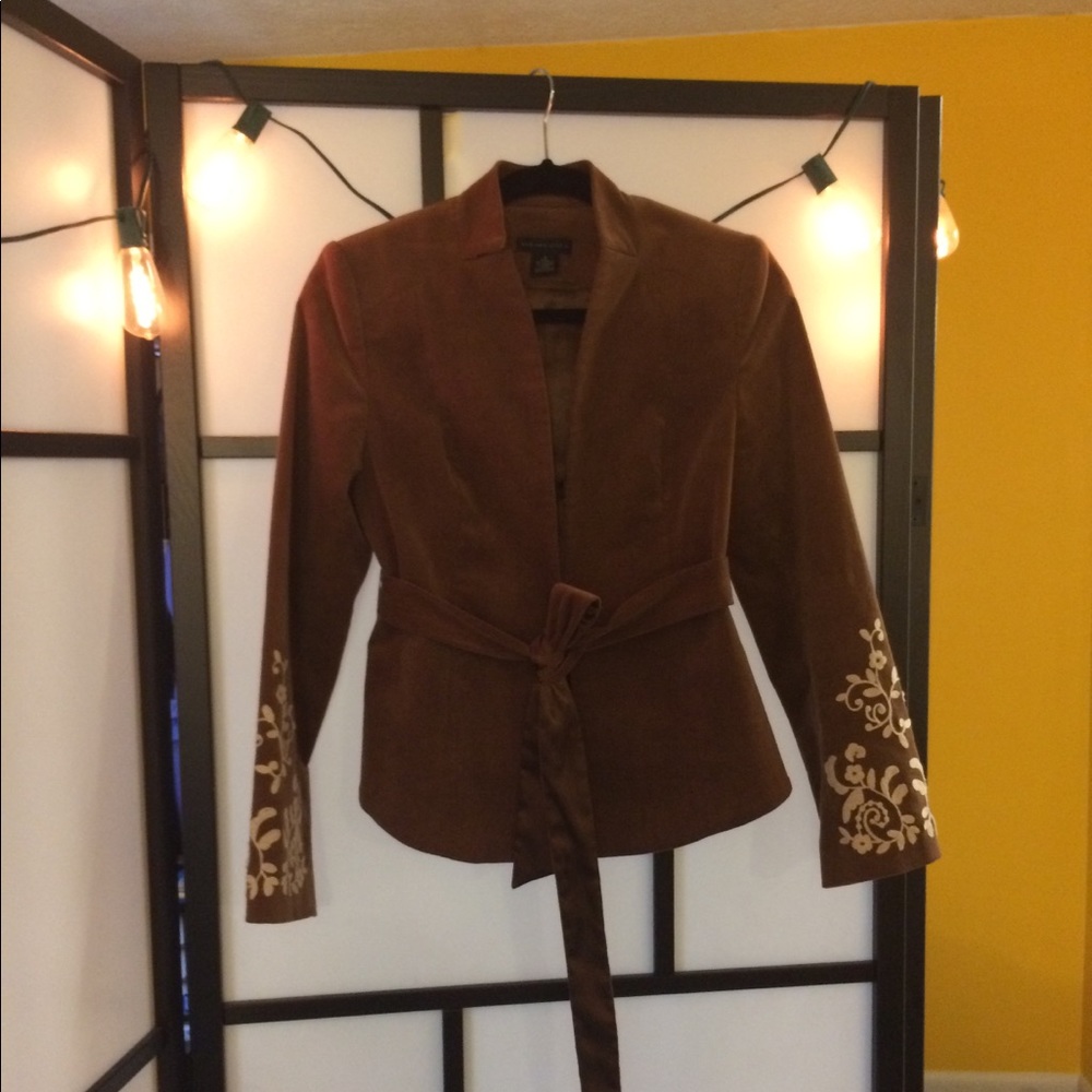 Brown Blazer with stitching on sleeves