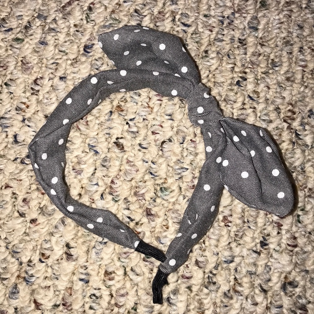Ponka dot blue headband