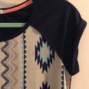 Flowy, Aztec print, open back top