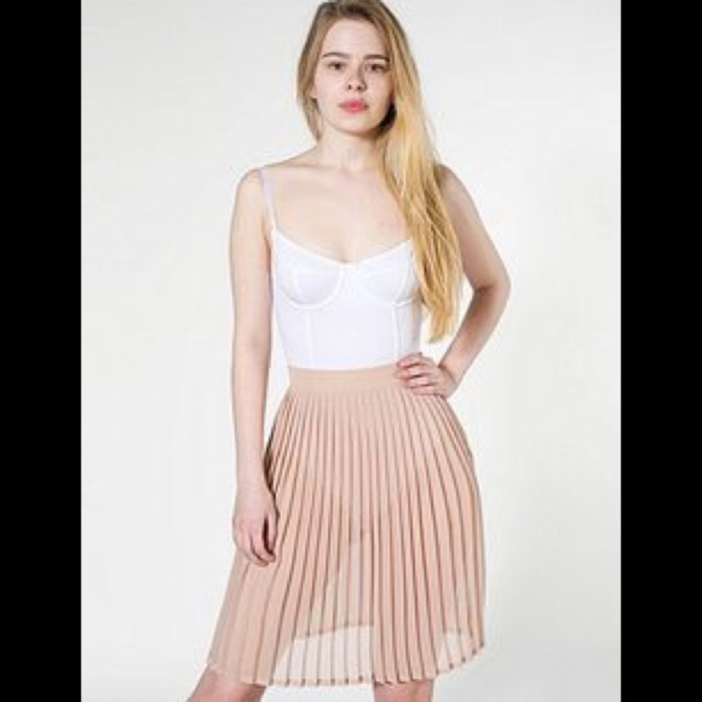American Apparel nude/pink Chiffon pleated skirt