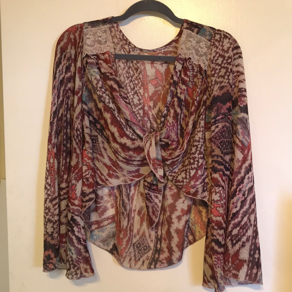 Vintage boho bell sleeve 70’s top