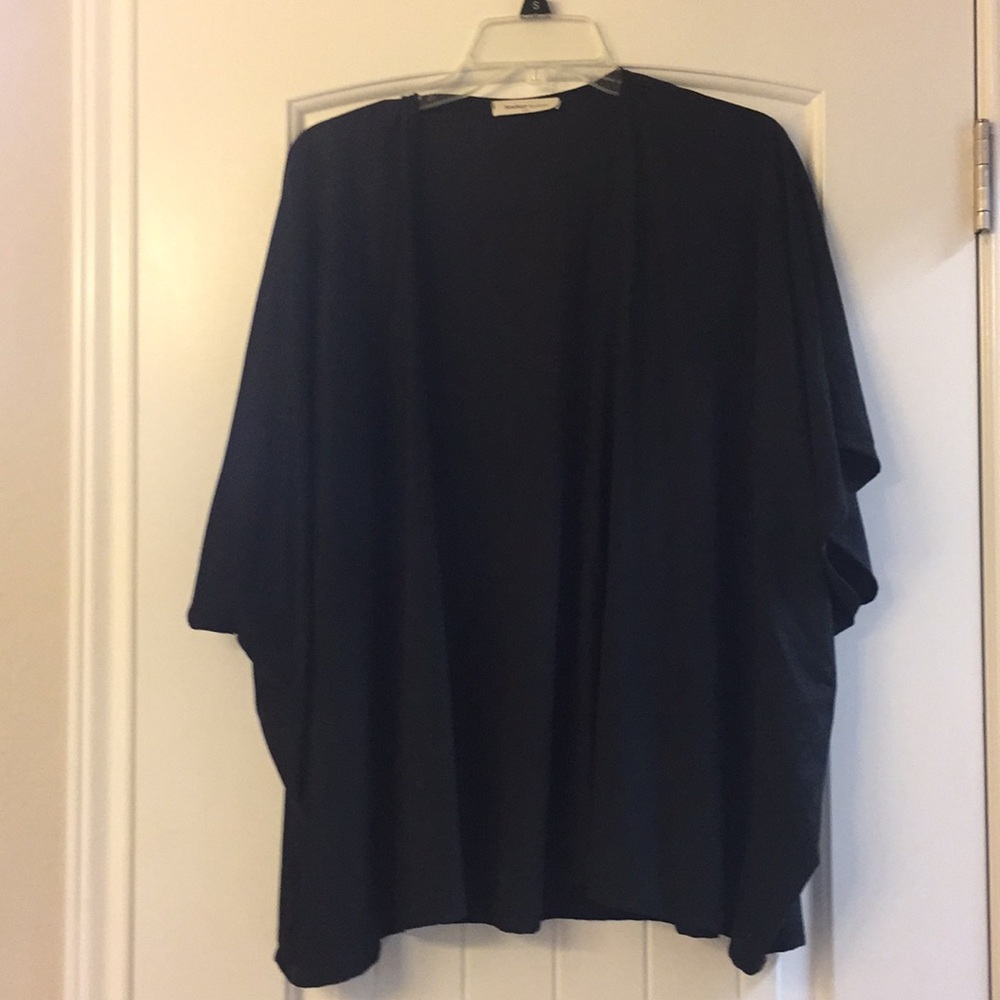 Black suede/velvet kimono