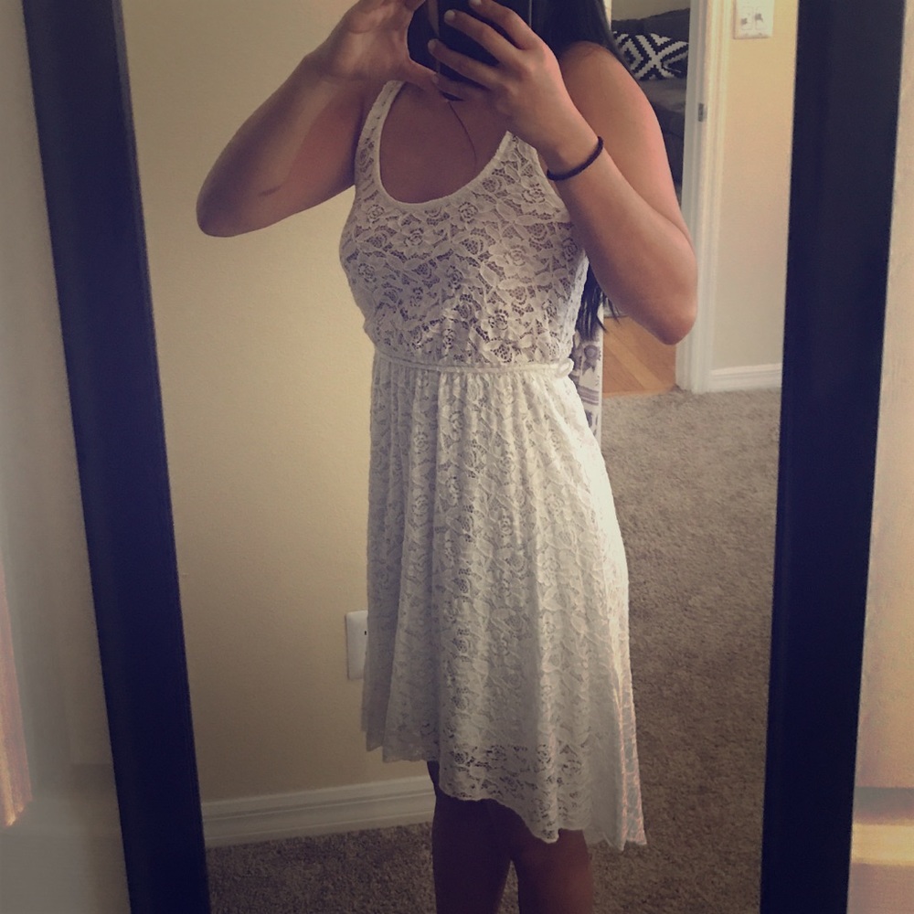 White Lace High-Low Dress from Anthropologie