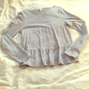 NWT J.crew ruffle peplum T-shirt