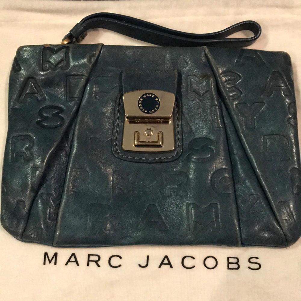 Marc Jacobs Blue Leather Wristlet