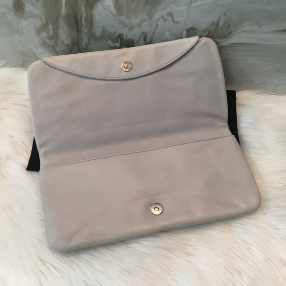 CHANEL Bags Chanel Dove Gray Sequin Leather Flap Clutch Bag Poshmark