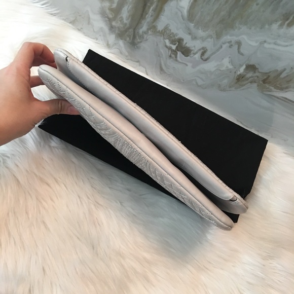 CHANEL Bags Chanel Dove Gray Sequin Leather Flap Clutch Bag Poshmark