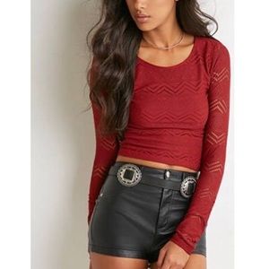 Forever21 Long Sleeve Crop Top